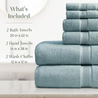 Springtree Home Luxury Bamboo Rayon Bath Towel Set 6 Piece Set | 35% Bamboo - Image 2