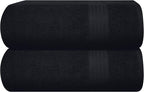 GLAMBURG Premium Cotton Oversized 2 Pack Bath Sheet 35x70-100% Pure Cotton by GLAMBURG