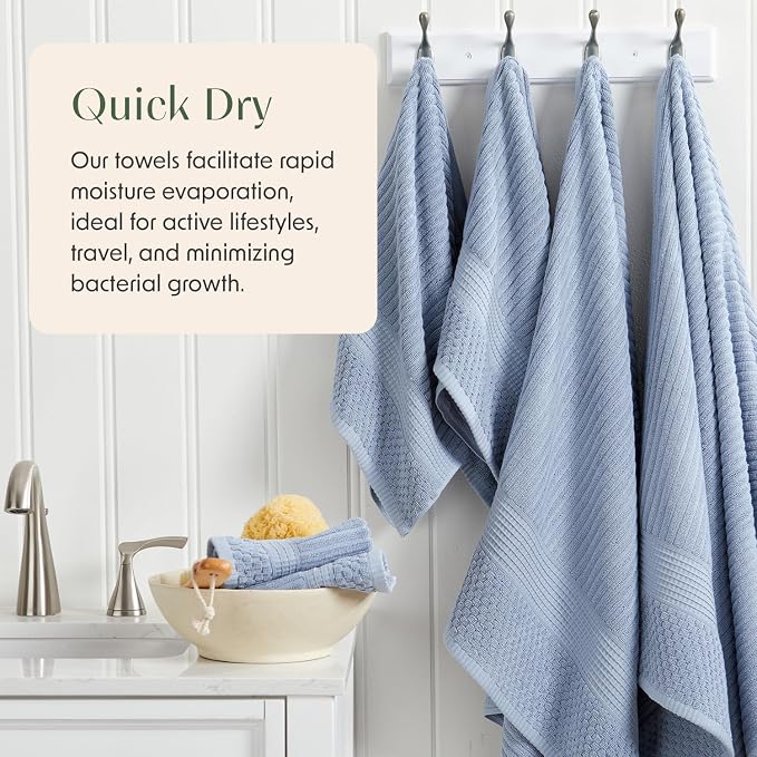 Springtree Home 100% Cotton Bath Towel Set | 6 Piece Set | Absorbent & - Image 3