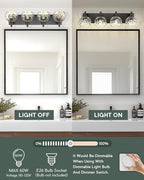Bathroom Light Fixtures Over Mirror, 4-Light Modern Sconces Wall Lighting - Image 5