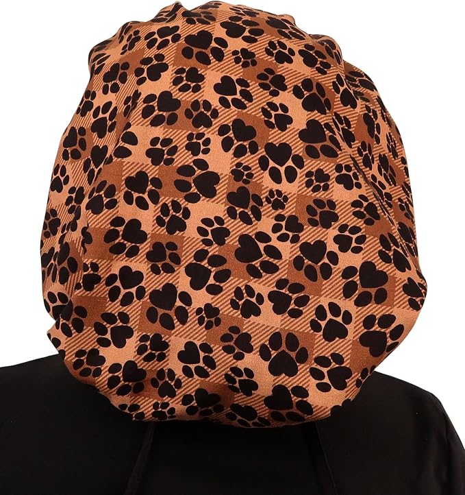 Sparkling EARTH Banded Bouffant Surgical Scrub Ponytail Working Caps and - Image 4