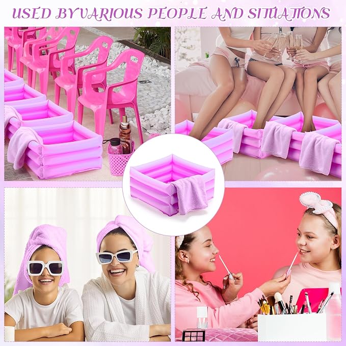 FillTouch 12 Pcs Foot Spa Kit for Girls Kids 12.5''x12.5''x8.3'' Foot Care Bath - Image 7