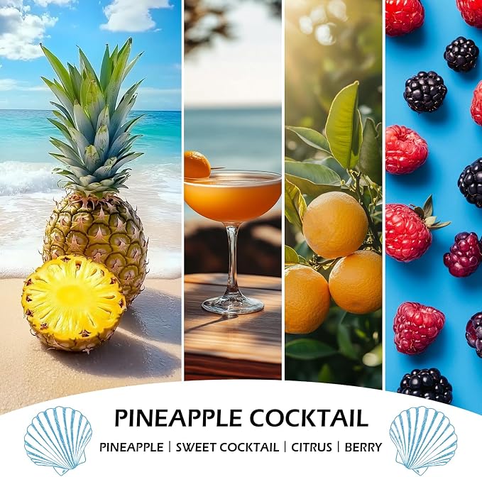 Pineapple Cocktail Candles, 7oz Pineapple Cocktail Scented Candle, Natural Soy - Image 2