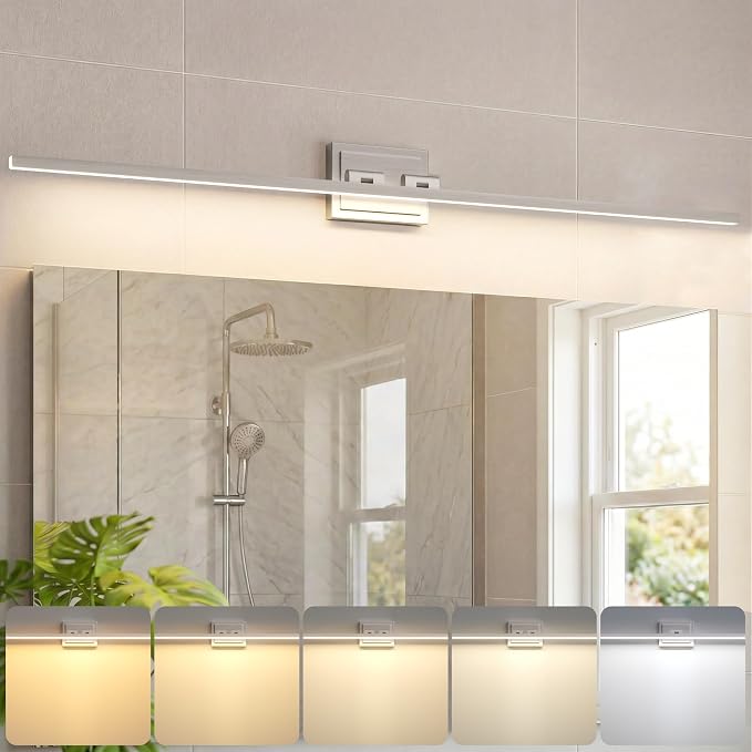 VOLISUN Modern Bathroom Vanity Light 48 inch, 30W Dimmable 5CCT Led Bathroom by VOLISUN