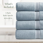 Springtree Home Luxury Bamboo Rayon Bath Towel Set of 4 | 35% Bamboo Rayon - Image 2