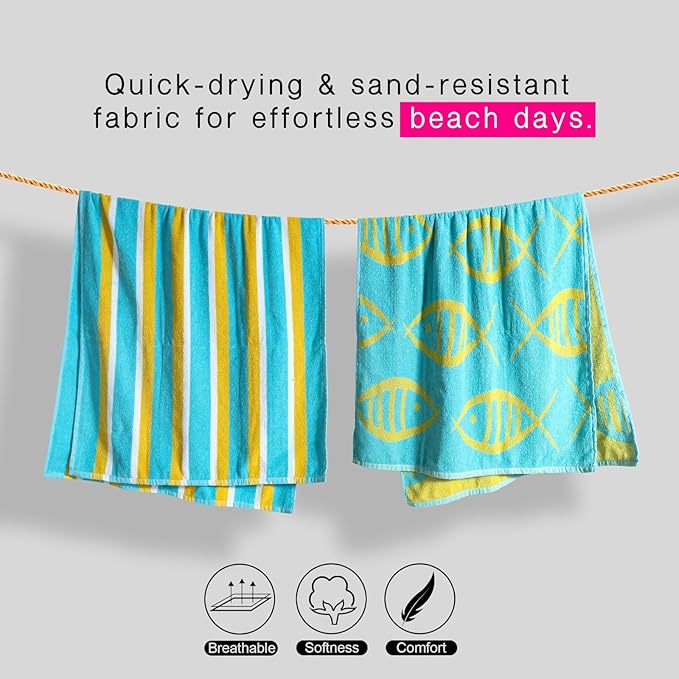 CASA COPENHAGEN Miami Towel 2Pcs Fish Teal - Image 2