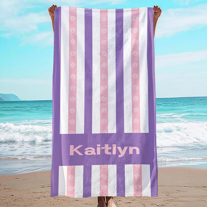 JML Custom Beach Towel with Name, Personalized Microfiber Beach Towel with Name by JML