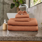 COTTON CRAFT Waffle 6 Piece Towel Set - Image 2