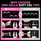UNA GELLA Extra Short Coffin Nail Tips: XS 216pcs Pre-shape Press on Nails - Image 6