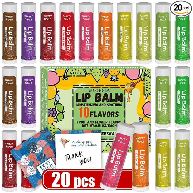 20 Pack Natural Lip Balm Bulk by yopela