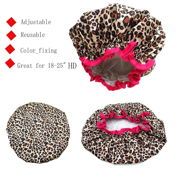 Shower Cap for Women, Hotel and Hair Salon … - Image 3