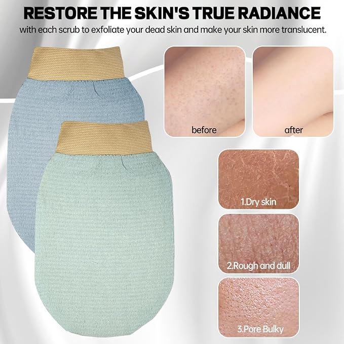 Exfoliating Gloves Glove for Shower, Exfoliating Mitt Mit Body Scrubber - Image 5
