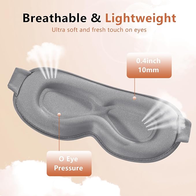 Sleep Mask for Side Sleeper Women Men, Eye Mask for Sleeping Light Blocking - Image 4