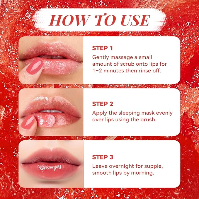 ANAI RUI Cherry Lip Scrub & Lip Mask Set, Vitamin E, Lip Scrub - Image 6