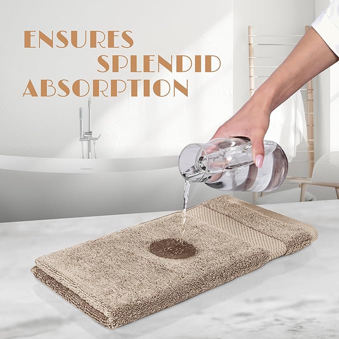 White Classic Wealuxe Taupe Hand Towels - Image 5