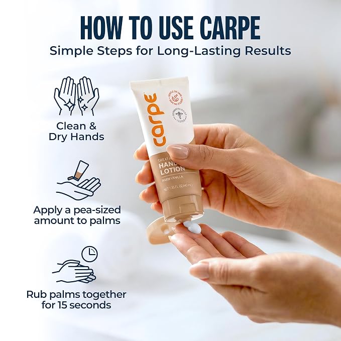 Carpe Sweat Absorbing Hand Lotion, A dermatologist-recommended, smooth lotion - Image 6