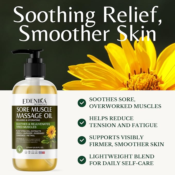 Edenika Botanicals Maximum Strength Sore Muscle Massage Oil - Image 2