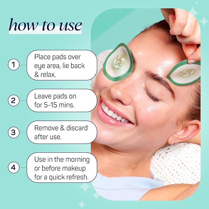 SpaLife Cooling Cucumber Eye Pads | Mothers Day Gifts & Korean Dark Circles & - Image 6