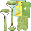 Jade Roller for Face and Gua Sha Set by MatykosBeauty