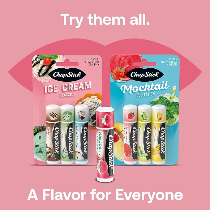 ChapStick Lip Moisturizer, Raspberry Sorbet, Luscious & Sweet, 0.15 Oz Ea - Image 6
