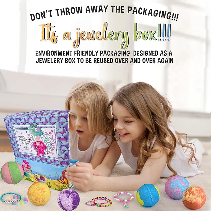 Bath Bombs for Kids with Surprise Inside, Mermaid Bath Bombs for Girls with - Image 4