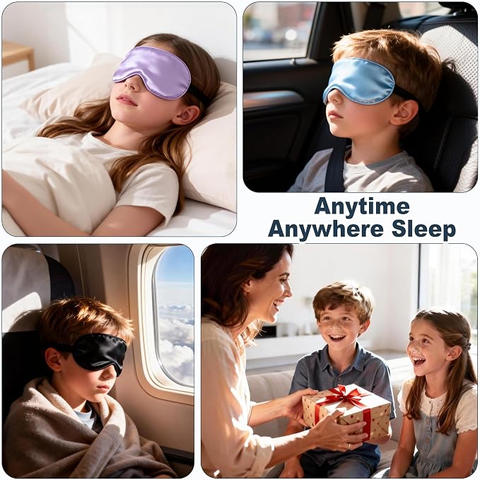 Kids Sleep Mask, Kids Eye Mask for Boys Girls, Kid Silk Eye Masks - Image 7