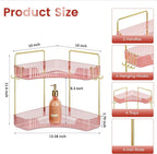 Delicate Pink 2-Tier Corner Counter Organizer - Image 2