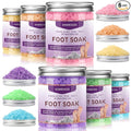 Foot Soak 6 Himalayan Foot Bath Salt Set Orange Lavender Aloe Ocean Blue by XIWEIOOFOOTSOAK