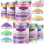 Foot Soak 6 Himalayan Foot Bath Salt Set Orange Lavender Aloe Ocean Blue by XIWEIOOFOOTSOAK