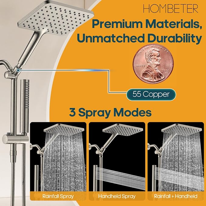 Filtered Shower Head with Handheld Spray Combo High Pressure Rain Shower Head - Image 4