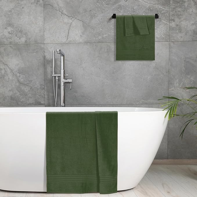 BOUTIQUO Ultra Soft 3 Pack Cotton Towel Set, Contains a Bath Towels 28x55 inch - Image 5