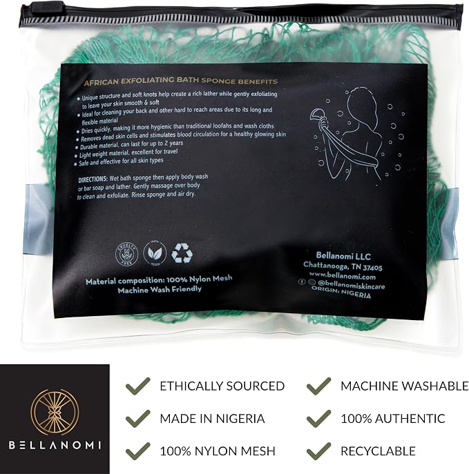 Bellanomi African Exfoliating Net Sponge, Ethically sourced from Nigeria - Image 3