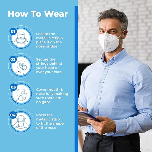 50 Pack White KN95 Face Masks for Adults and Kids - Image 2
