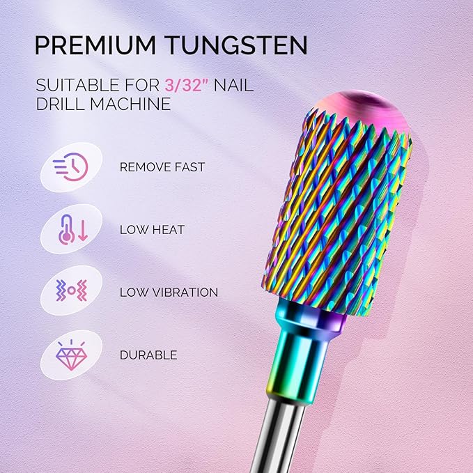 MelodySusie Nail Drill Bits Set, 3/32'' Professional Nail Bits - Image 3