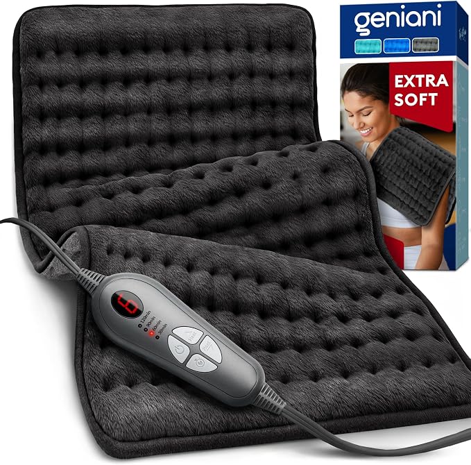 GENIANI Electric Heating Pad for Back Pain & Cramps Relief, Electric Throw by GENIANI