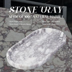 Koville Real Luxurious Natural Marble Vanity Tray, Stone Perfume Trays Jewelry - Image 2