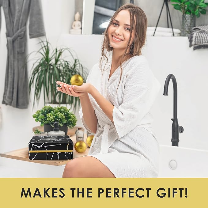Mothers Day Gifts, 24K Gold Bath Bombs Set, Deluxe Marble Bath Bomb Gift Set - Image 8