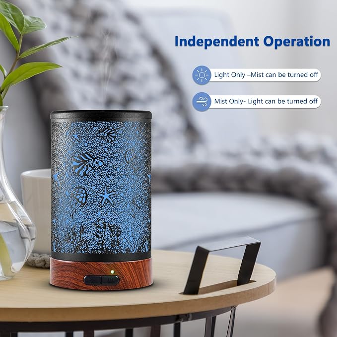 EQUSUPRO Essential Oil Diffuser 150ml Black Metal Aromatherapy Oil Diffuser - Image 4