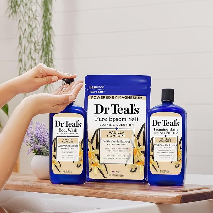Dr Teal's Epsom Salt Magnesium Soak, Vanilla Comfort, 3 lbs - Image 7