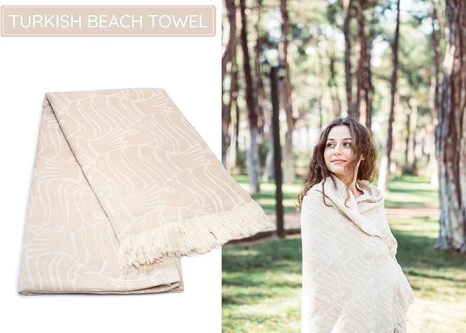 Premium Turkish Beach Towel – 100% Cotton, Quick Dry, Sand Free, Oversized 35” - Image 6