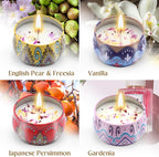 Scented Candles Gift Set for Women 4 Pack Soy Wax Candles - Image 3