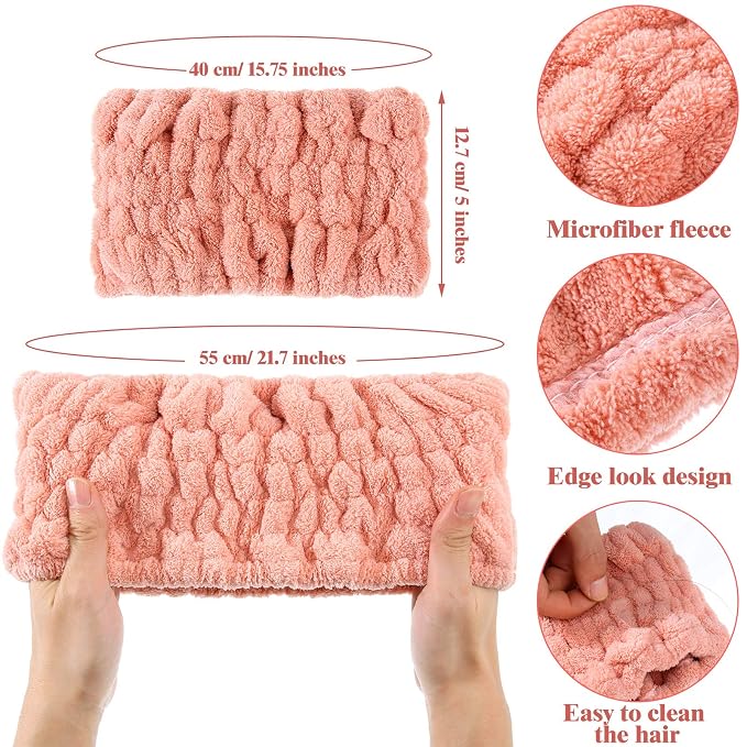 WILLBOND 6 Pieces Extra Wide Band 5 Inch Spa Facial Microfiber Headband Elastic - Image 4