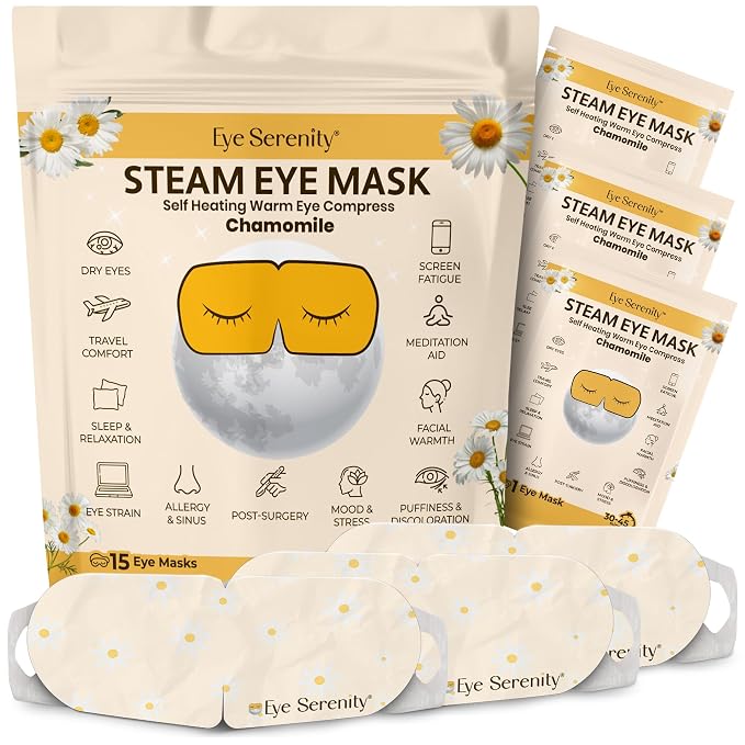 Lure Essentials Steam Eye Mask, Heated Eye Mask, Self Heating Warm Compress by LureEssentials