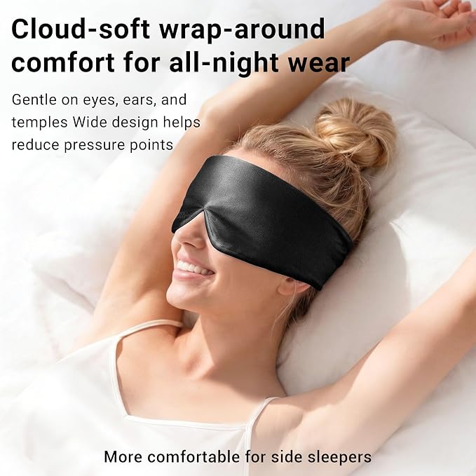 Silk Sleep Mask for Side Sleepers, Eye Mask for Sleeping Women Men, - Image 6
