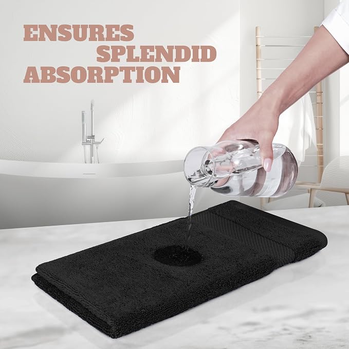 White Classic Wealuxe Black Washcloths 24 Pack - Image 5
