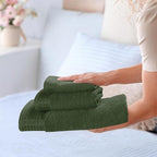 GLAMBURG Ultra Soft 3 Pack Cotton Towel Set, Contains a Bath Towel 28x55 inch - Image 4