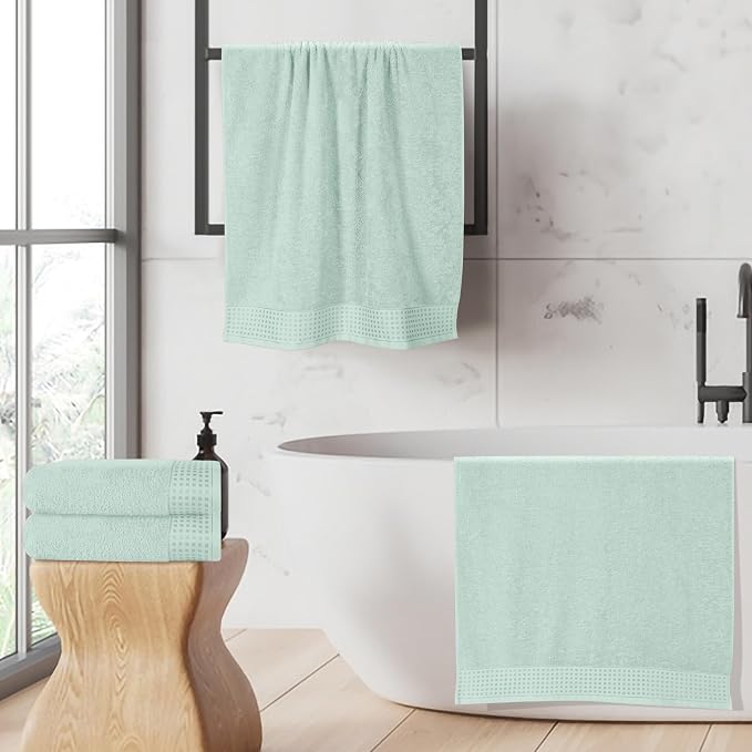 GLAMBURG Ultra Soft 4 Pack Oversized Bath Towel Set 27x54 inches, 100% Cotton - Image 5
