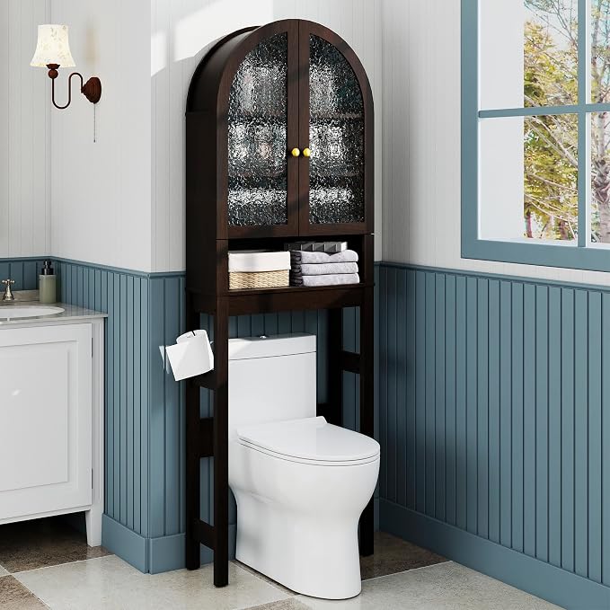 Over The Toilet Storage Cabinet, Arched Bathroom Organizer and Storage - Image 3