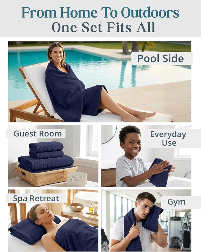 Casa Platino Luxury Cotton Bath Towel Set - Image 6