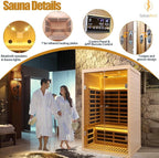 2 Person Infrared Sauna, Low EMF Far Infrared Sauna Hemlock Wooden Sauna - Image 4
